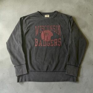 Tailgate Wisconsin Badgers Sweatshirt Mens Large Faded Black Crew Neck Football